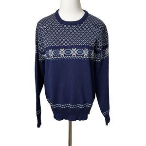 Vintage Meister Nordic Fair Isle Wool Blend‎ Sweater Made in Hong Kong Sz Small